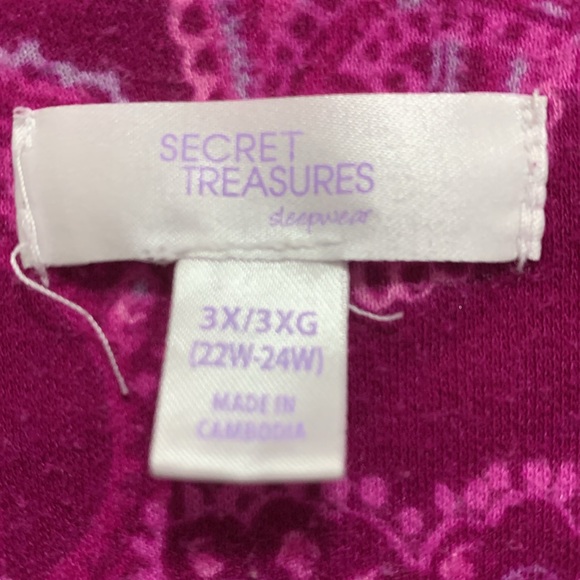 3/$15 Size 3X Purple Paisley Print Pajama Set - Picture 2 of 4